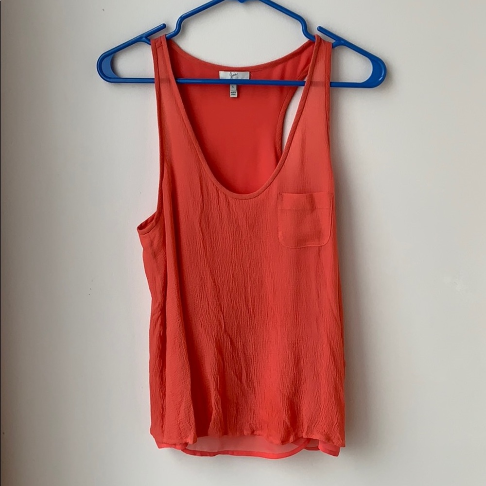 Joie Racerback Gauzey Tank-top in Coral Size S
